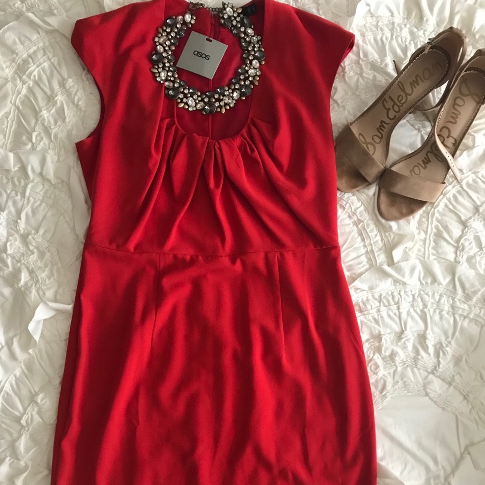 NWT! Brand New Red ASOS Cocktail Dress 10